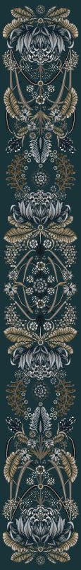 Bush Bouquet Runner - Navy 100x700cm | In Stock